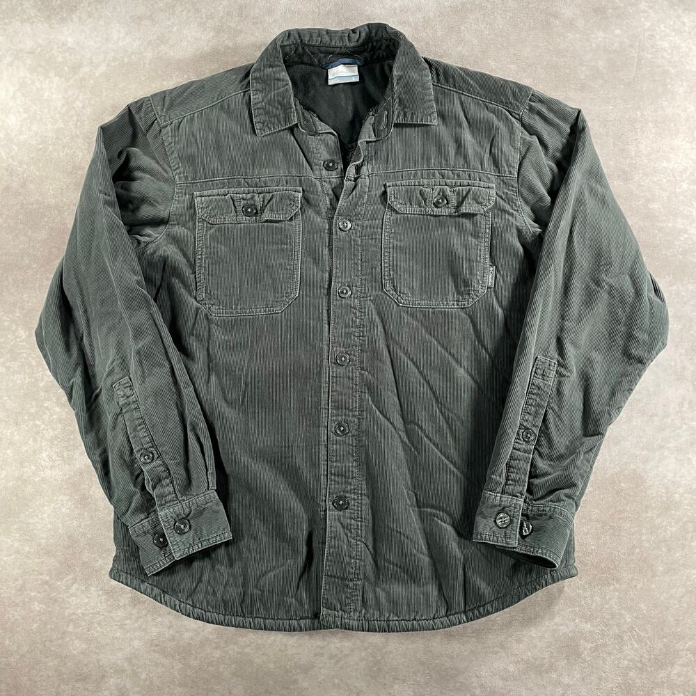 Columbia Small Grey Texture Sherpa Lined Button Down Small